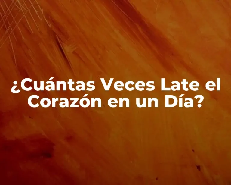 ¿Cuántas Veces Late el Corazón en un Día?