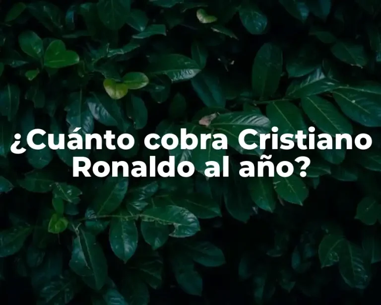 ¿Cuánto cobra Cristiano Ronaldo al año?
