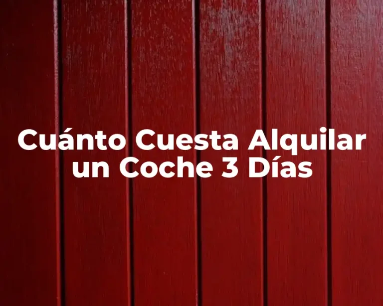Cuánto Cuesta Alquilar un Coche 3 Días