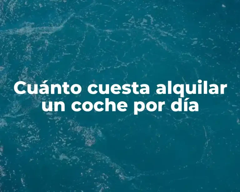 Cuánto cuesta alquilar un coche por día