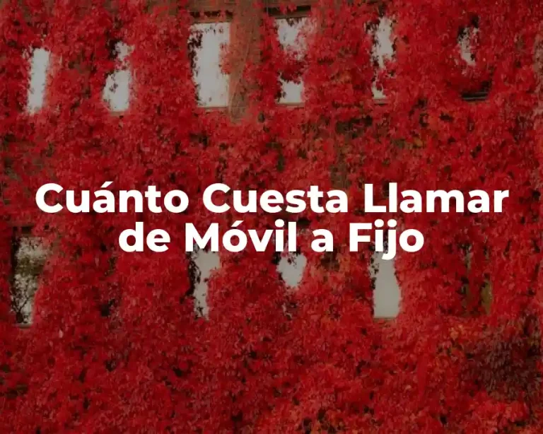 Cuánto Cuesta Llamar de Móvil a Fijo