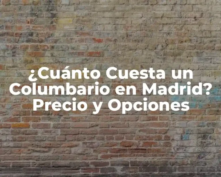 ¿Cuánto Cuesta un Columbario en Madrid? Precio y Opciones