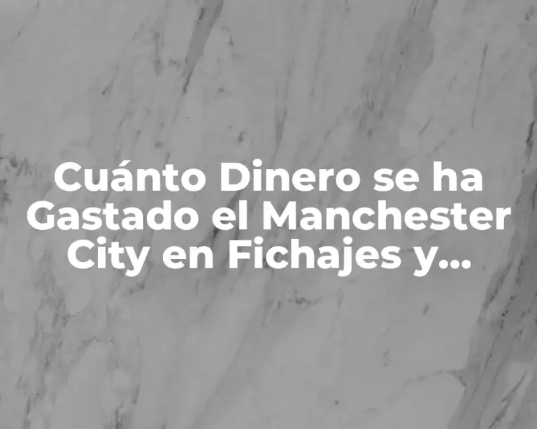 Cuánto Dinero se ha Gastado el Manchester City en Fichajes y Transferencias