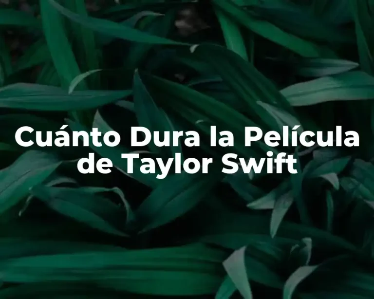 Cuánto Dura la Película de Taylor Swift