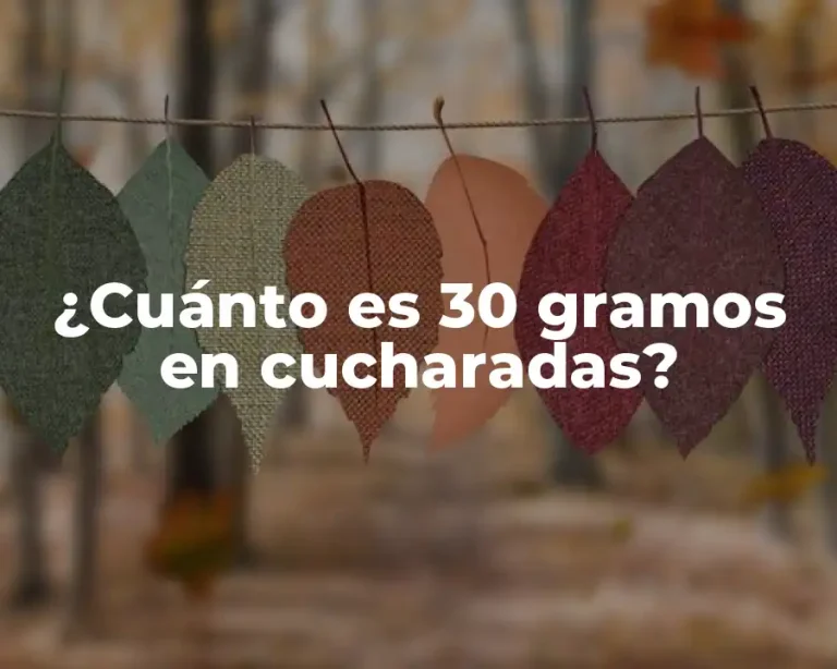 ¿Cuánto es 30 gramos en cucharadas?