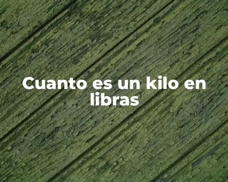 Cuanto es un kilo en libras