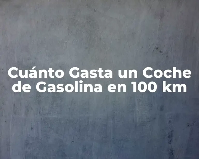 Cuánto Gasta un Coche de Gasolina en 100 km