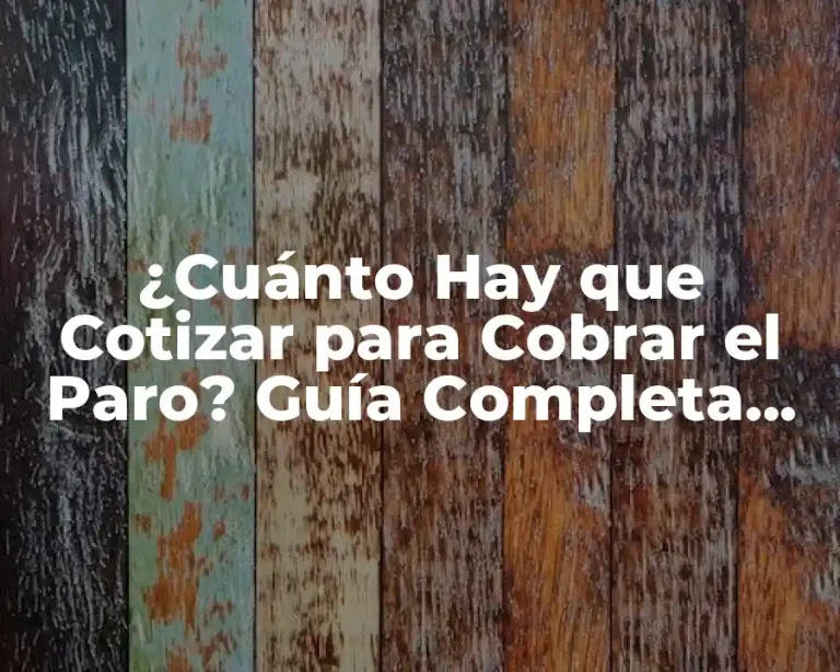 ¿Cuánto Hay que Cotizar para Cobrar el Paro? Guía Completa para Solicitar el Desempleo