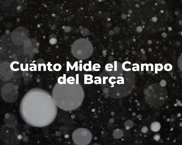Cuánto Mide el Campo del Barça