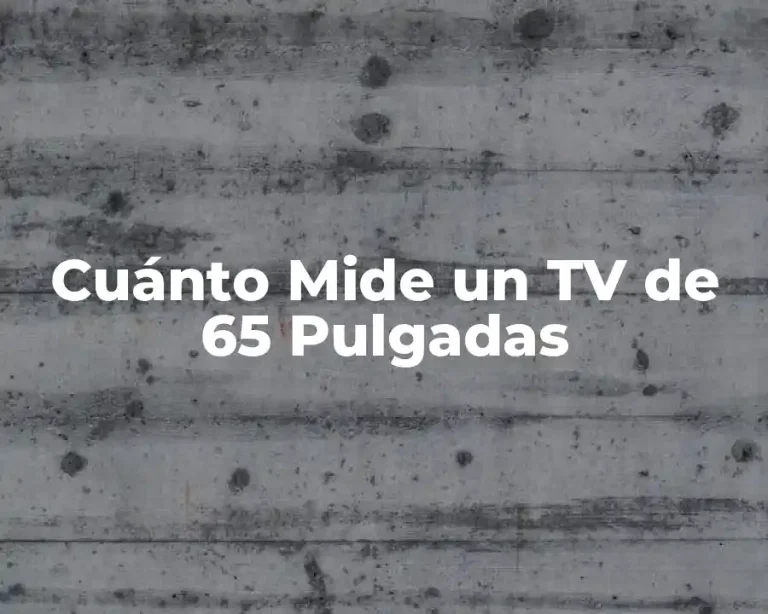 Cuánto Mide un TV de 65 Pulgadas