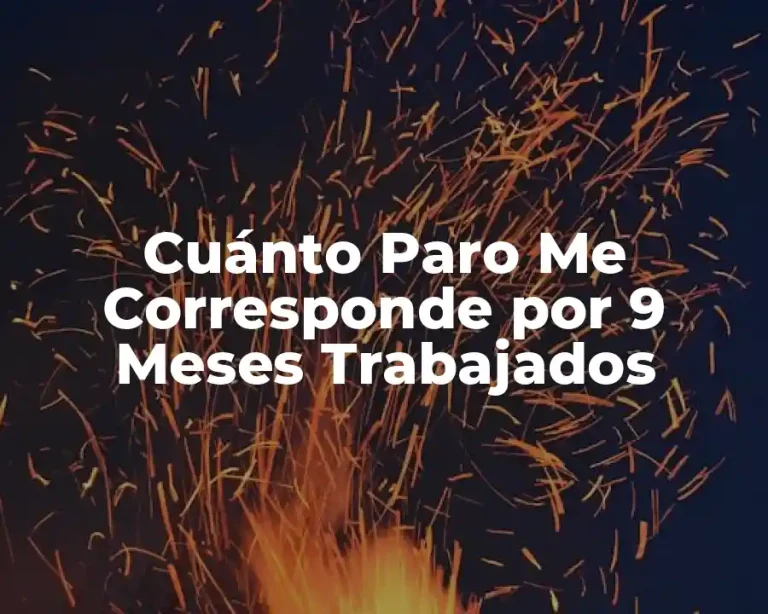 Cuánto Paro Me Corresponde por 9 Meses Trabajados