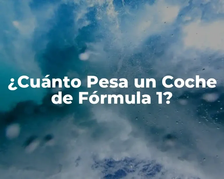 ¿Cuánto Pesa un Coche de Fórmula 1?