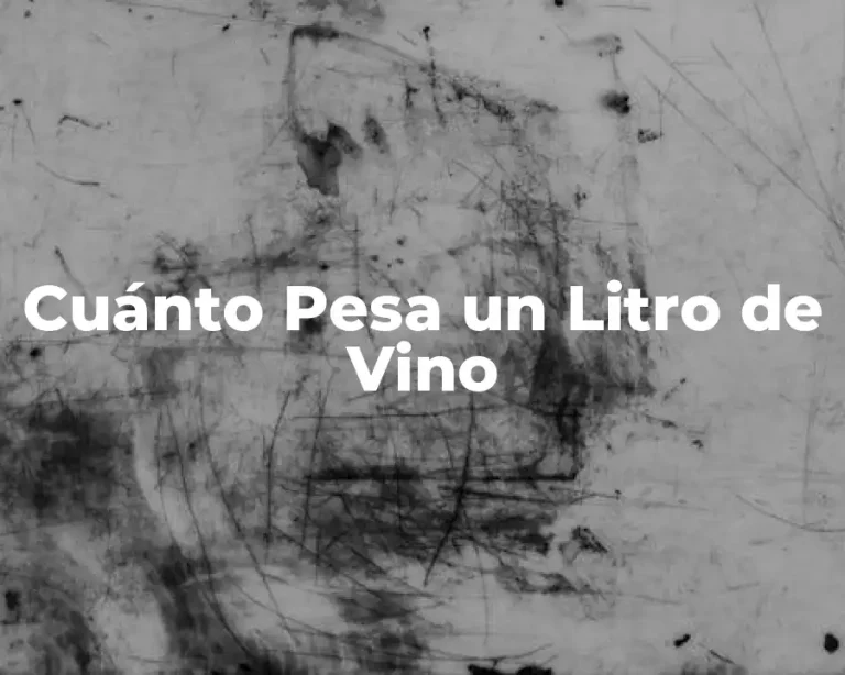 Cuánto Pesa un Litro de Vino