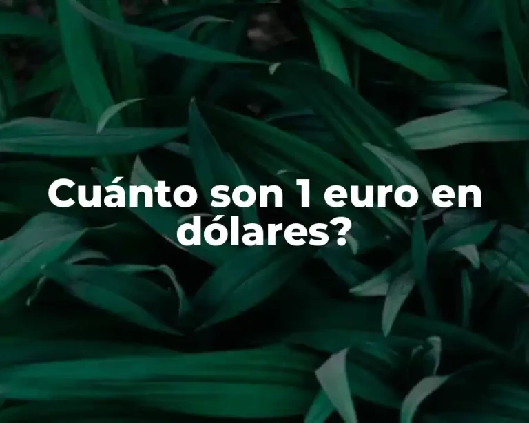 Cuánto son 1 euro en dólares?