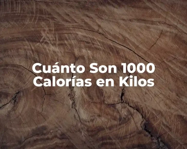 Cuánto Son 1000 Calorías en Kilos