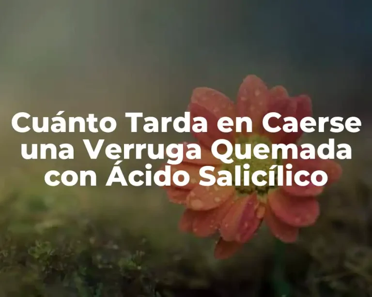 Cuánto Tarda en Caerse una Verruga Quemada con Ácido Salicílico