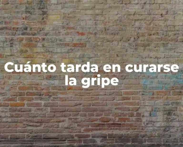 Cuánto tarda en curarse la gripe