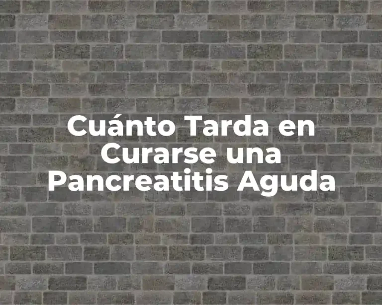 Cuánto Tarda en Curarse una Pancreatitis Aguda