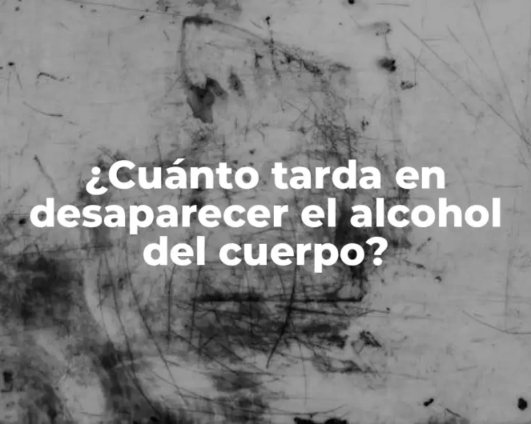 ¿Cuánto tarda en desaparecer el alcohol del cuerpo?