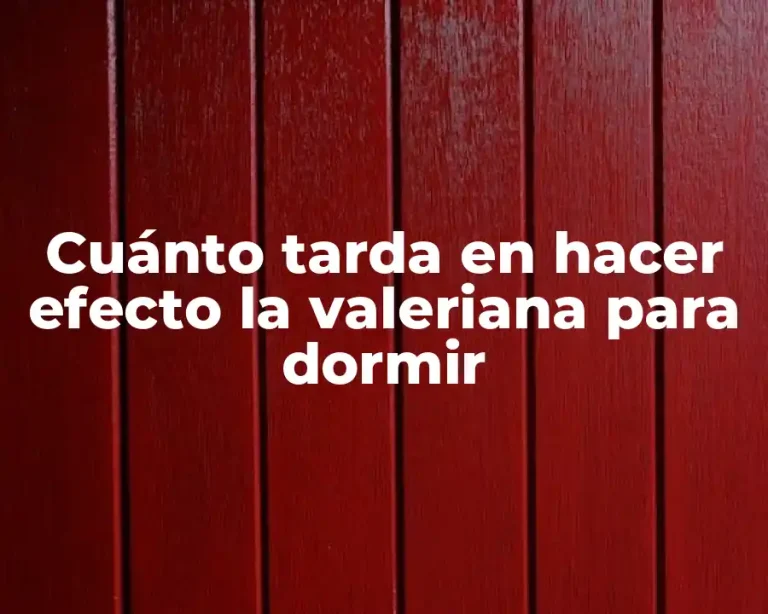 Cuánto tarda en hacer efecto la valeriana para dormir