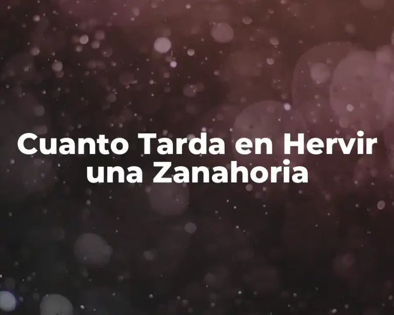 Cuanto Tarda en Hervir una Zanahoria