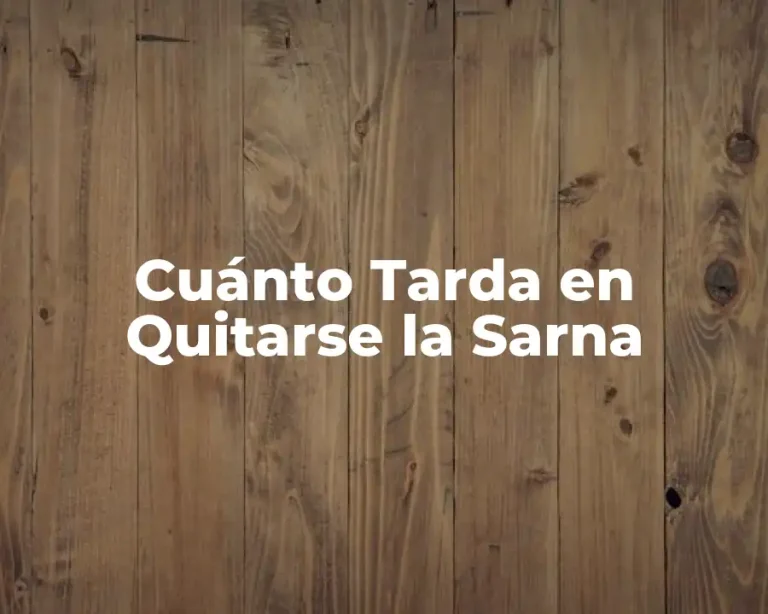 Cuánto Tarda en Quitarse la Sarna
