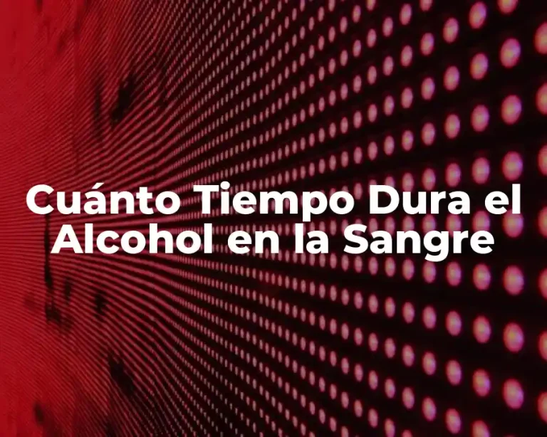 Cuánto Tiempo Dura el Alcohol en la Sangre