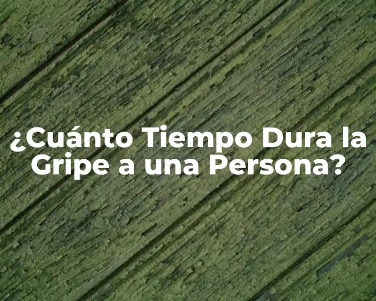 ¿Cuánto Tiempo Dura la Gripe a una Persona?