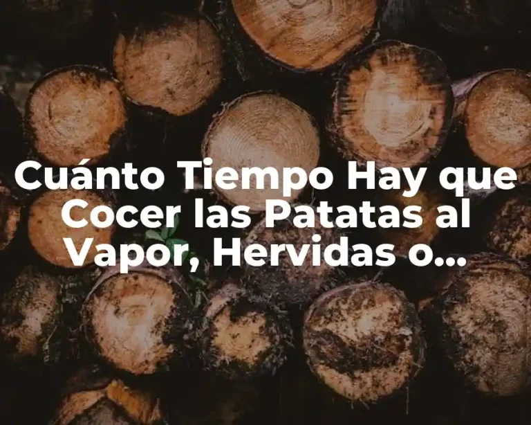 Cuánto Tiempo Hay que Cocer las Patatas al Vapor, Hervidas o Asadas
