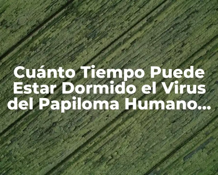 Cuánto Tiempo Puede Estar Dormido el Virus del Papiloma Humano (VPH)