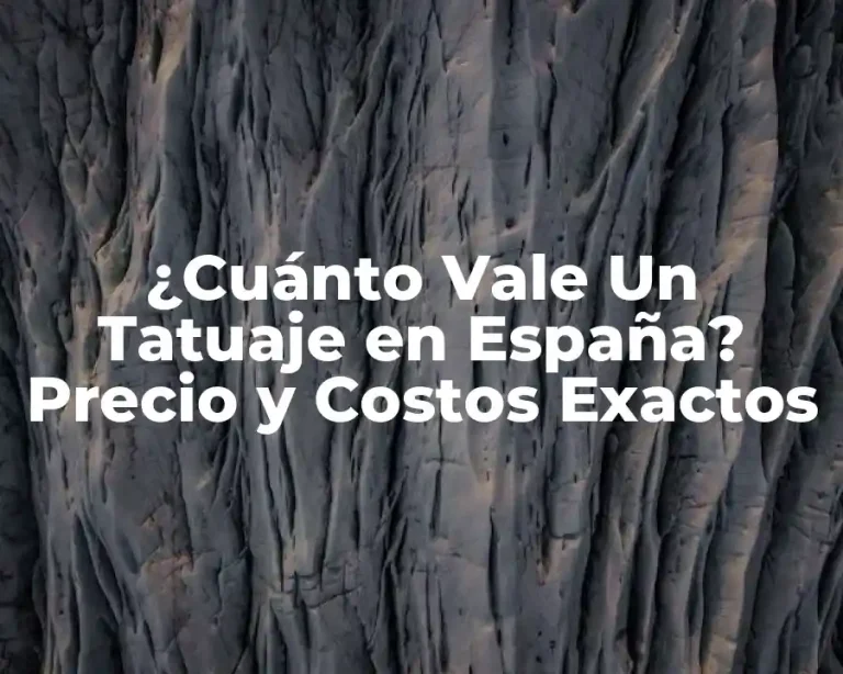 ¿Cuánto Vale Un Tatuaje en España? Precio y Costos Exactos