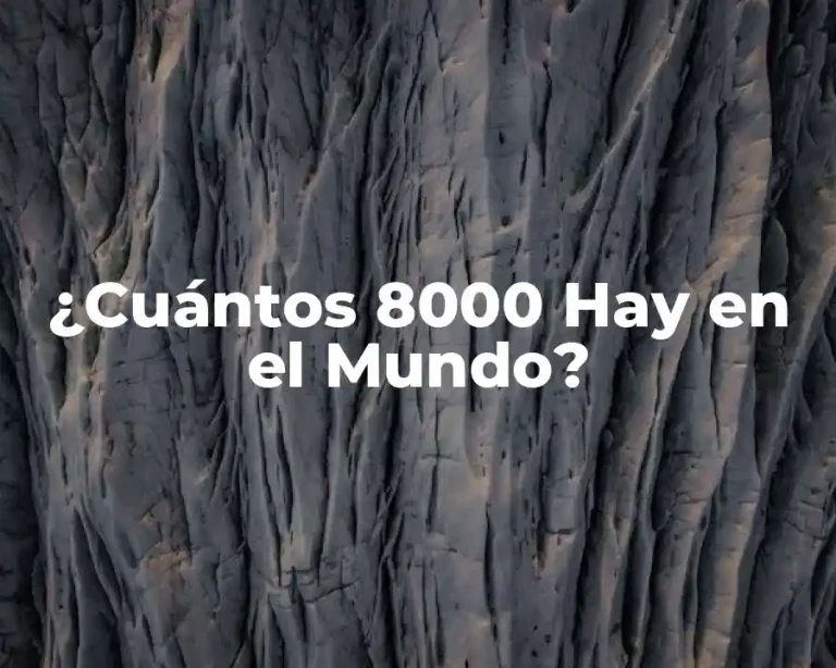 ¿Cuántos 8000 Hay en el Mundo?