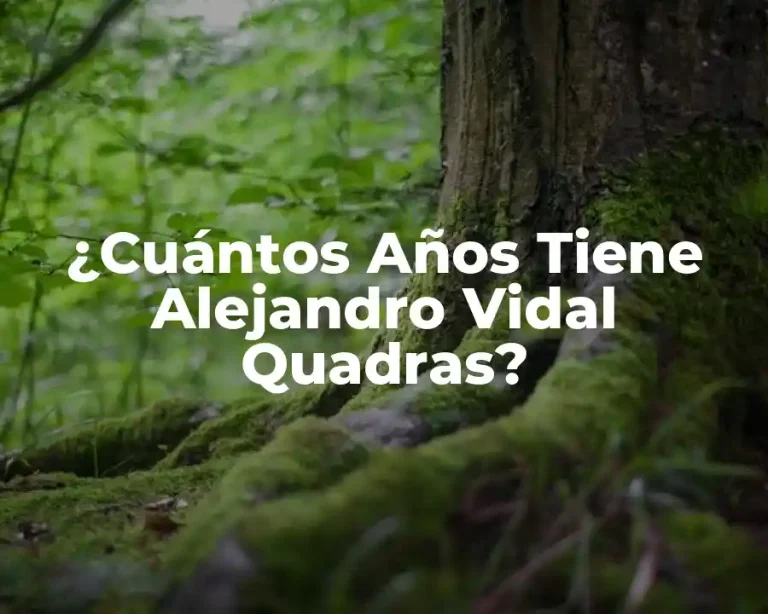 ¿Cuántos Años Tiene Alejandro Vidal Quadras?