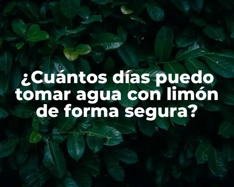 ¿Cuántos días puedo tomar agua con limón de forma segura?