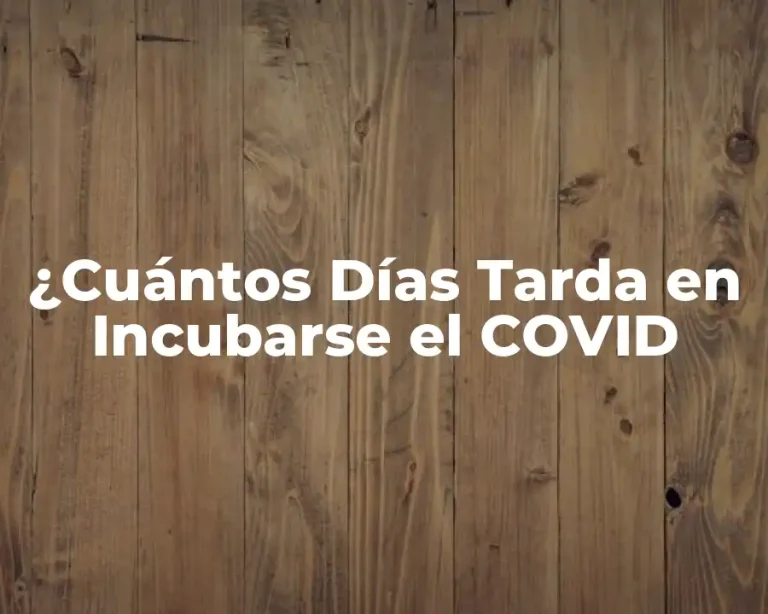 ¿Cuántos Días Tarda en Incubarse el COVID