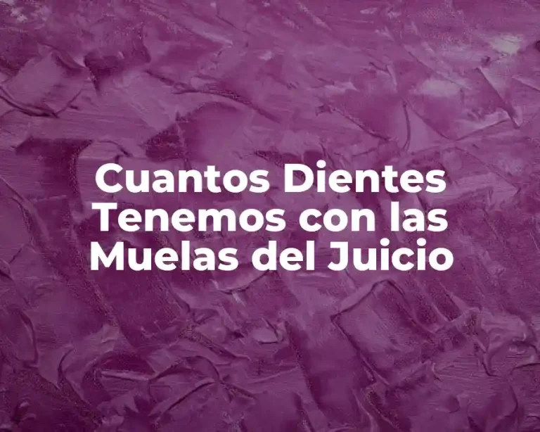 Cuantos Dientes Tenemos con las Muelas del Juicio