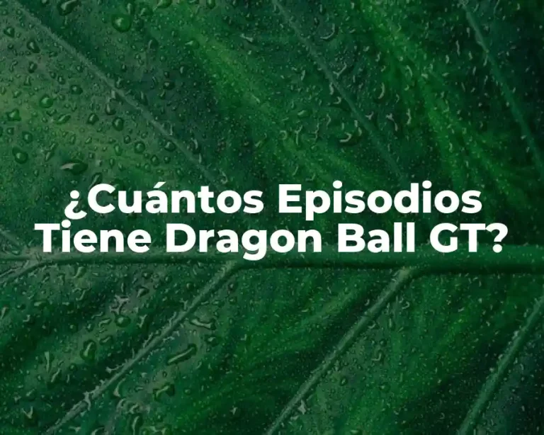 ¿Cuántos Episodios Tiene Dragon Ball GT?