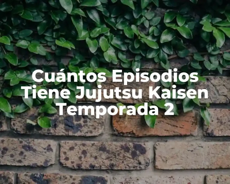 Cuántos Episodios Tiene Jujutsu Kaisen Temporada 2