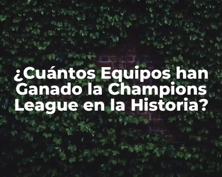 ¿Cuántos Equipos han Ganado la Champions League en la Historia?