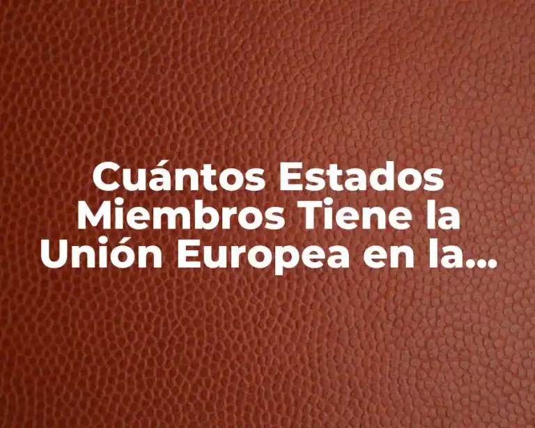 Cuántos Estados Miembros Tiene la Unión Europea en la Actualidad