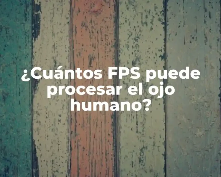 ¿Cuántos FPS puede procesar el ojo humano?