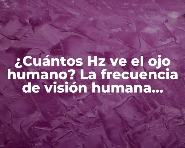 ¿Cuántos Hz ve el ojo humano? La frecuencia de visión humana explicada