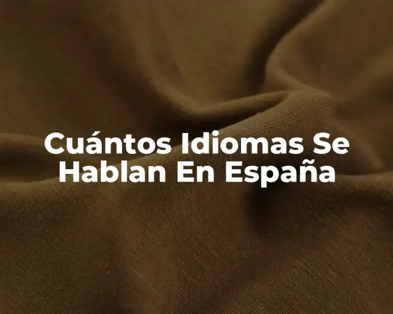 Cuántos Idiomas Se Hablan En España