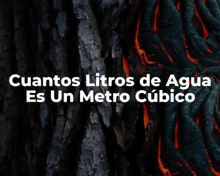 Cuantos Litros de Agua Es Un Metro Cúbico