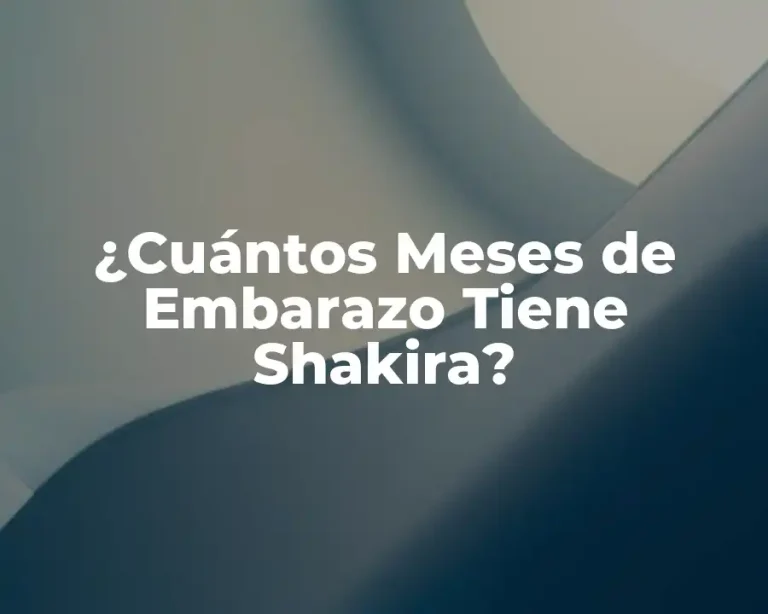¿Cuántos Meses de Embarazo Tiene Shakira?
