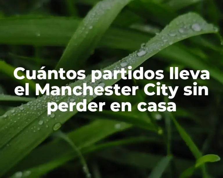 Cuántos partidos lleva el Manchester City sin perder en casa