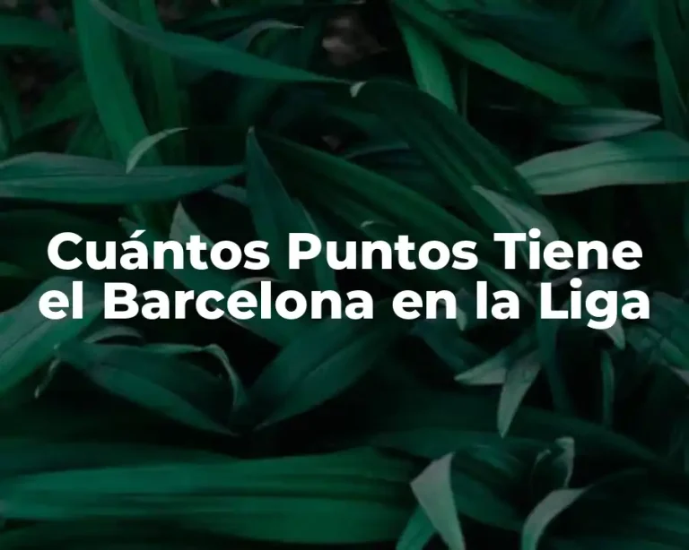Cuántos Puntos Tiene el Barcelona en la Liga