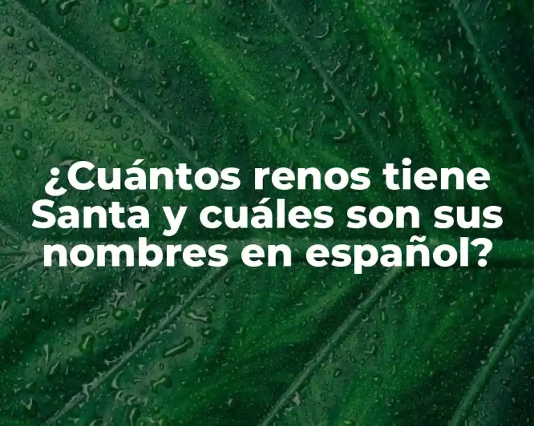 ¿Cuántos renos tiene Santa y cuáles son sus nombres en español?
