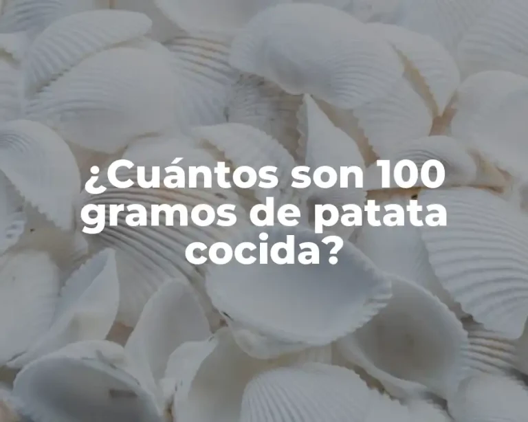 ¿Cuántos son 100 gramos de patata cocida?