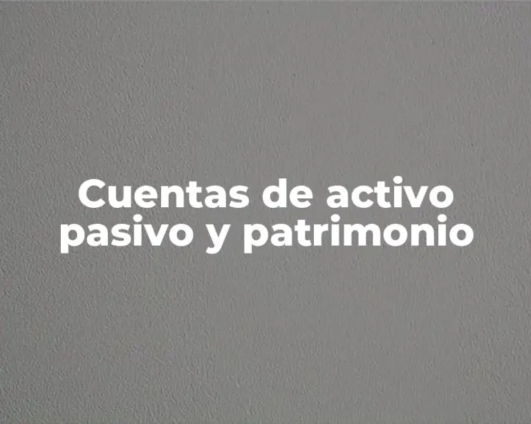 Cuentas de activo pasivo y patrimonio
